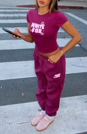 11th Street Sweet Kisses Sweatpants Very Berry Boho chic