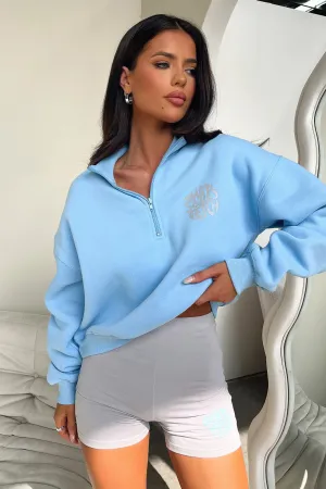 Beckham Half Zip Sweater - Blue Versatile