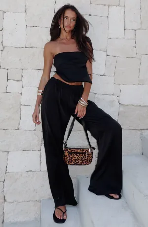Allover Print More To Come Pants Black