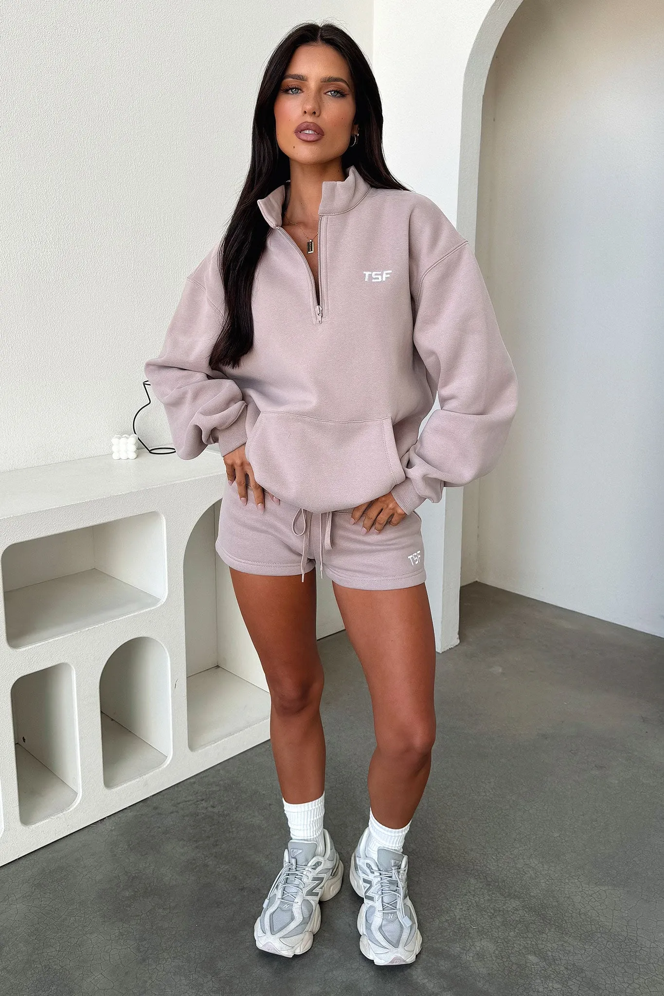 Adjustable Design Kaztek Half Zip Sweater - Mocha