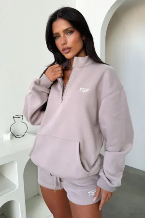 Kaztek Half Zip Sweater - Mocha Low Carbon stage outfit