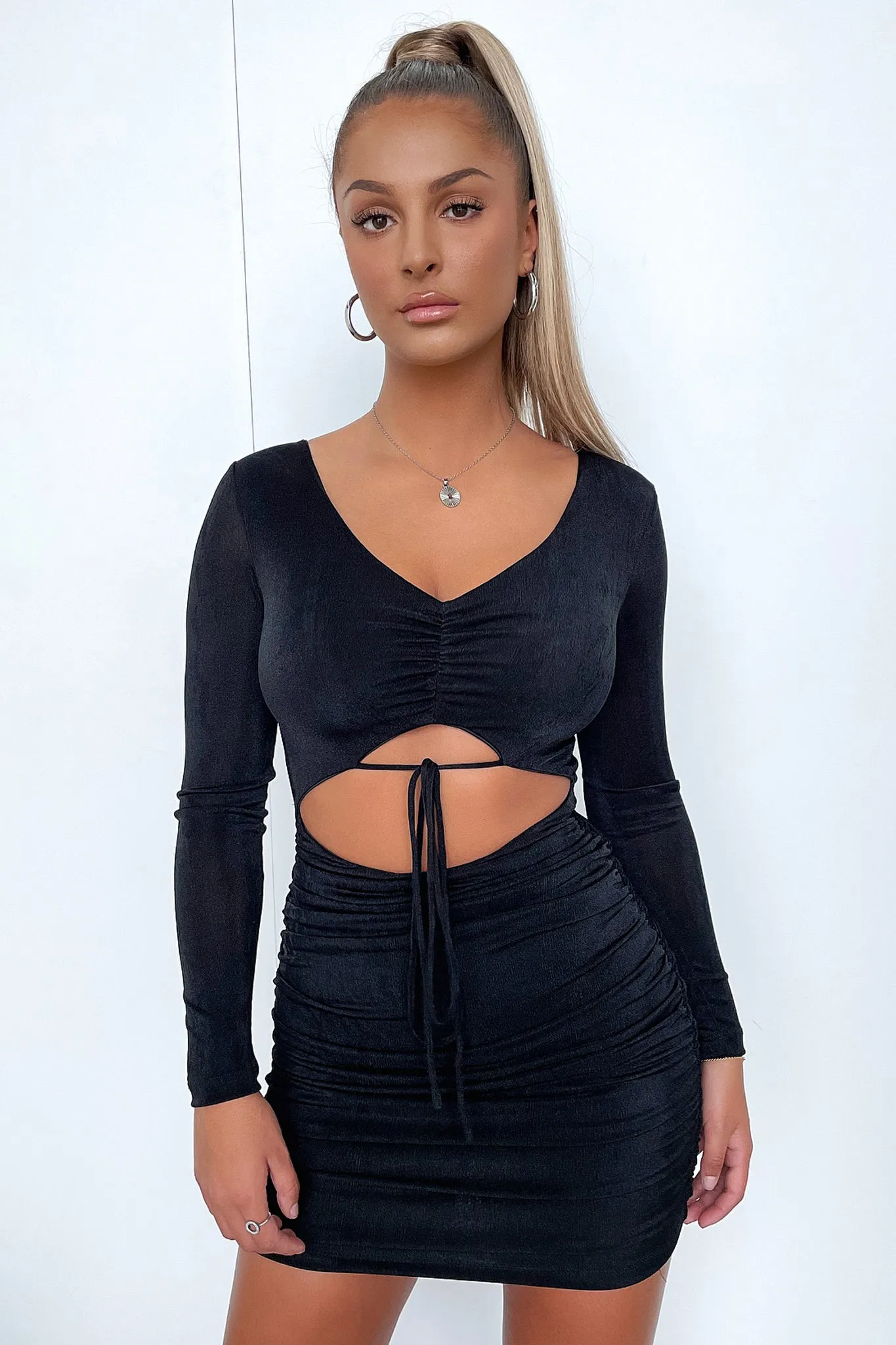 Adriana Dress - Black Mesh Detail