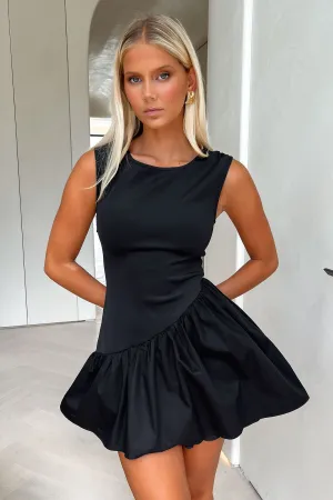 Fun Twist Adrienne Bubble Skirt Mini Dress - Black