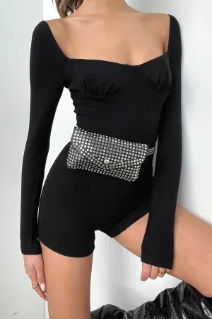 Astra Belt Bag - Black Studded Sleek minimalist bag