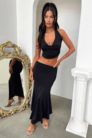 Adjustable Hem City Ready Aida Maxi Skirt - Black