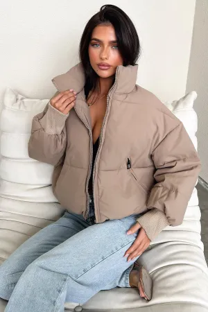 Ajax Puffer Jacket - Tan Simple Layers