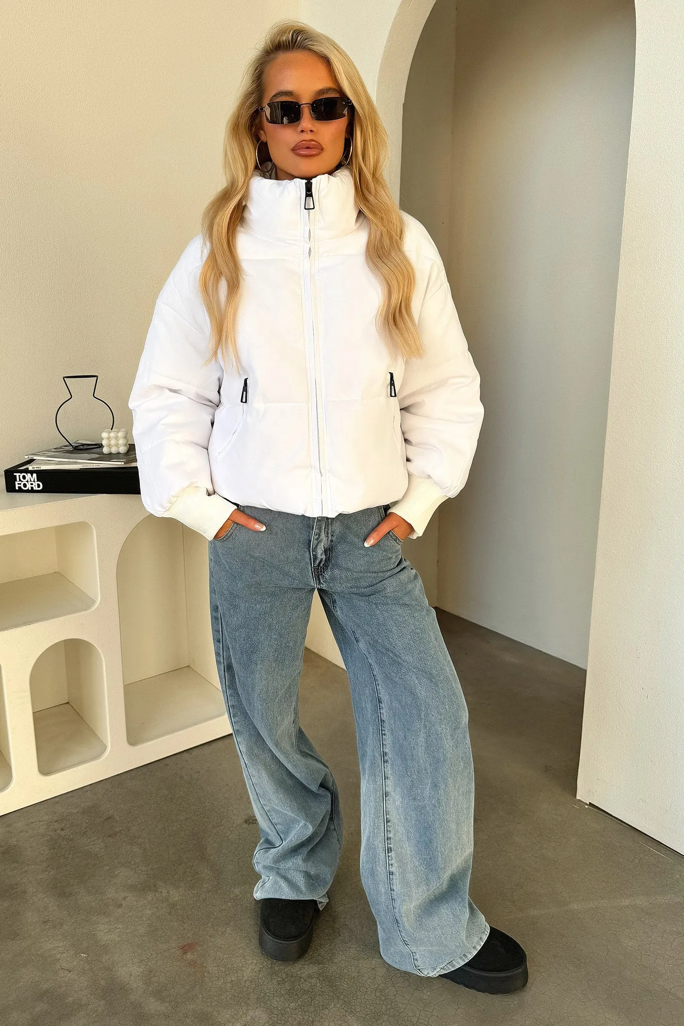 Ajax Puffer Jacket - White Outdoor Ready