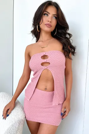 Aleah Strapless Top - Pink Balanced