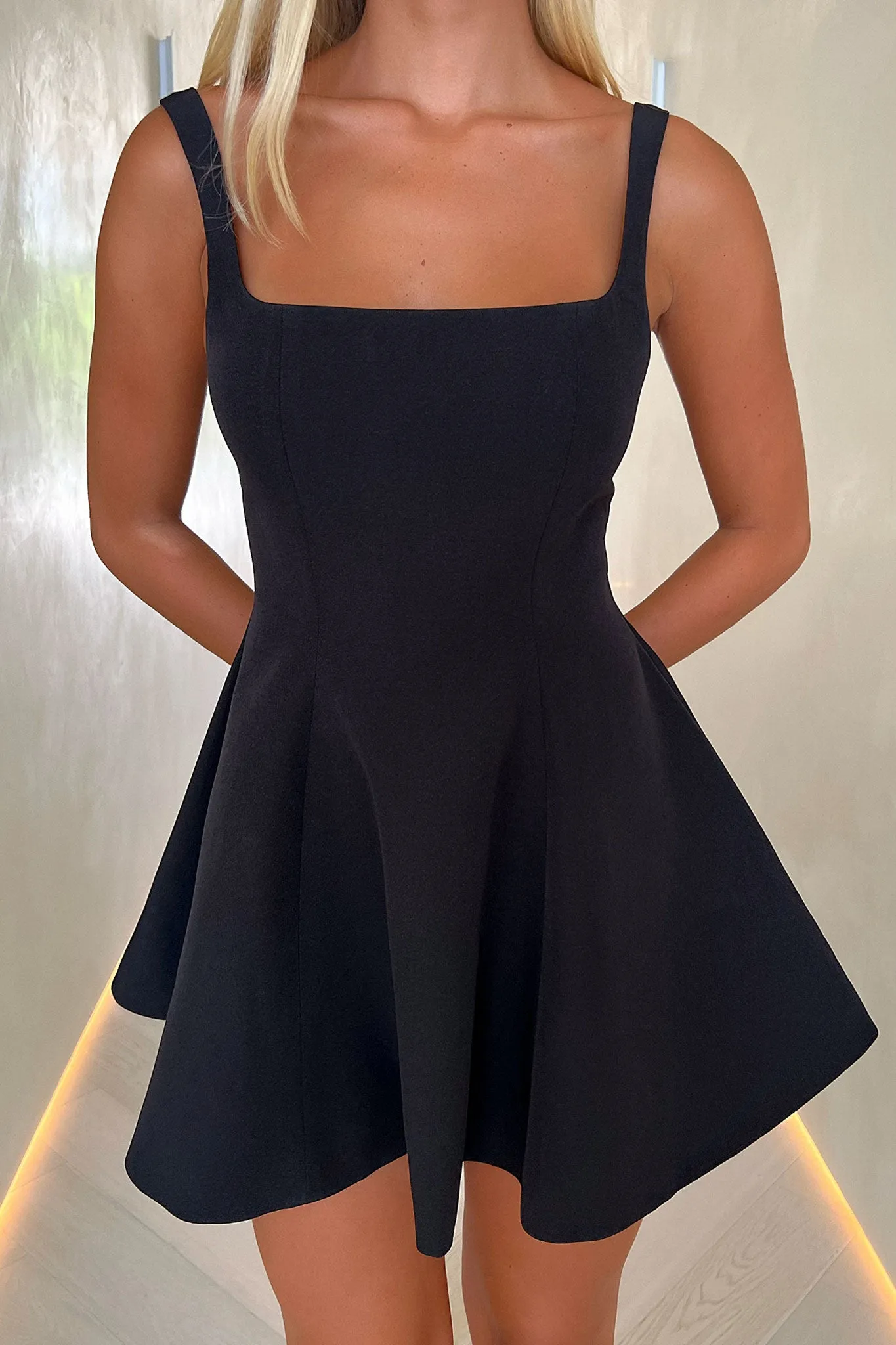Alice Dress - Black Patchwork Hem