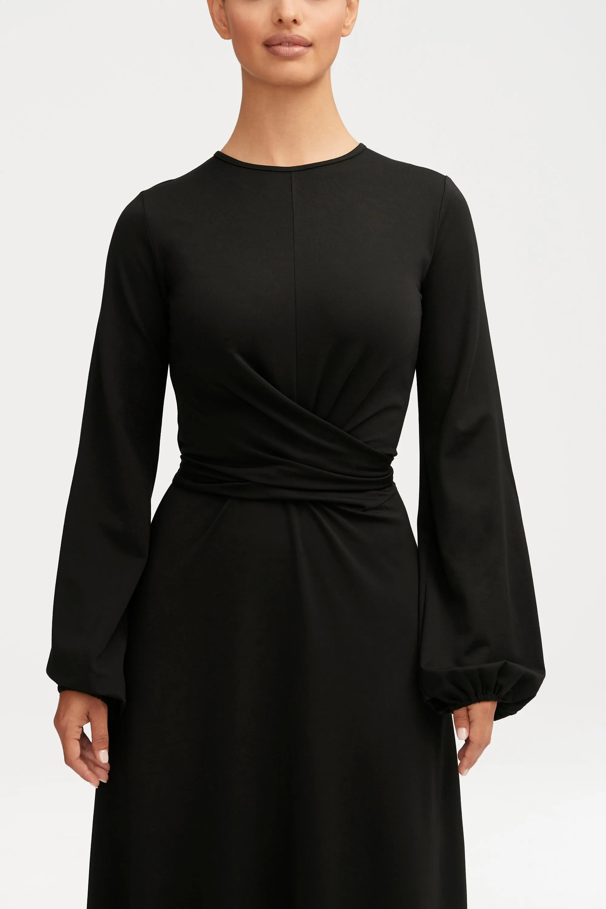 Alice Jersey Tie Waist Maxi Dress - Black Cozy clothing