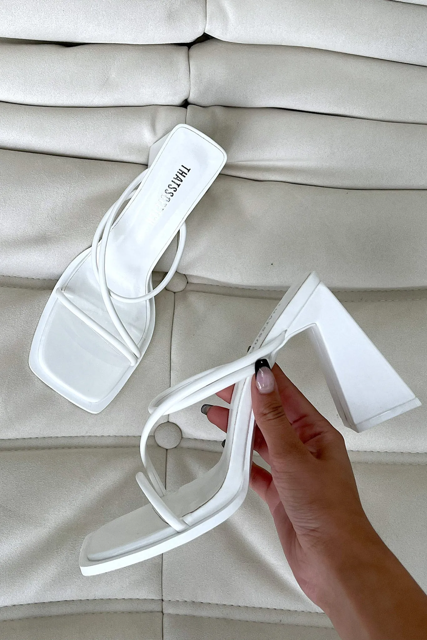 Alix Heels - White Shiny Bronze