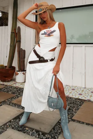 Vibrant color Breeze Maxi Skirt - White