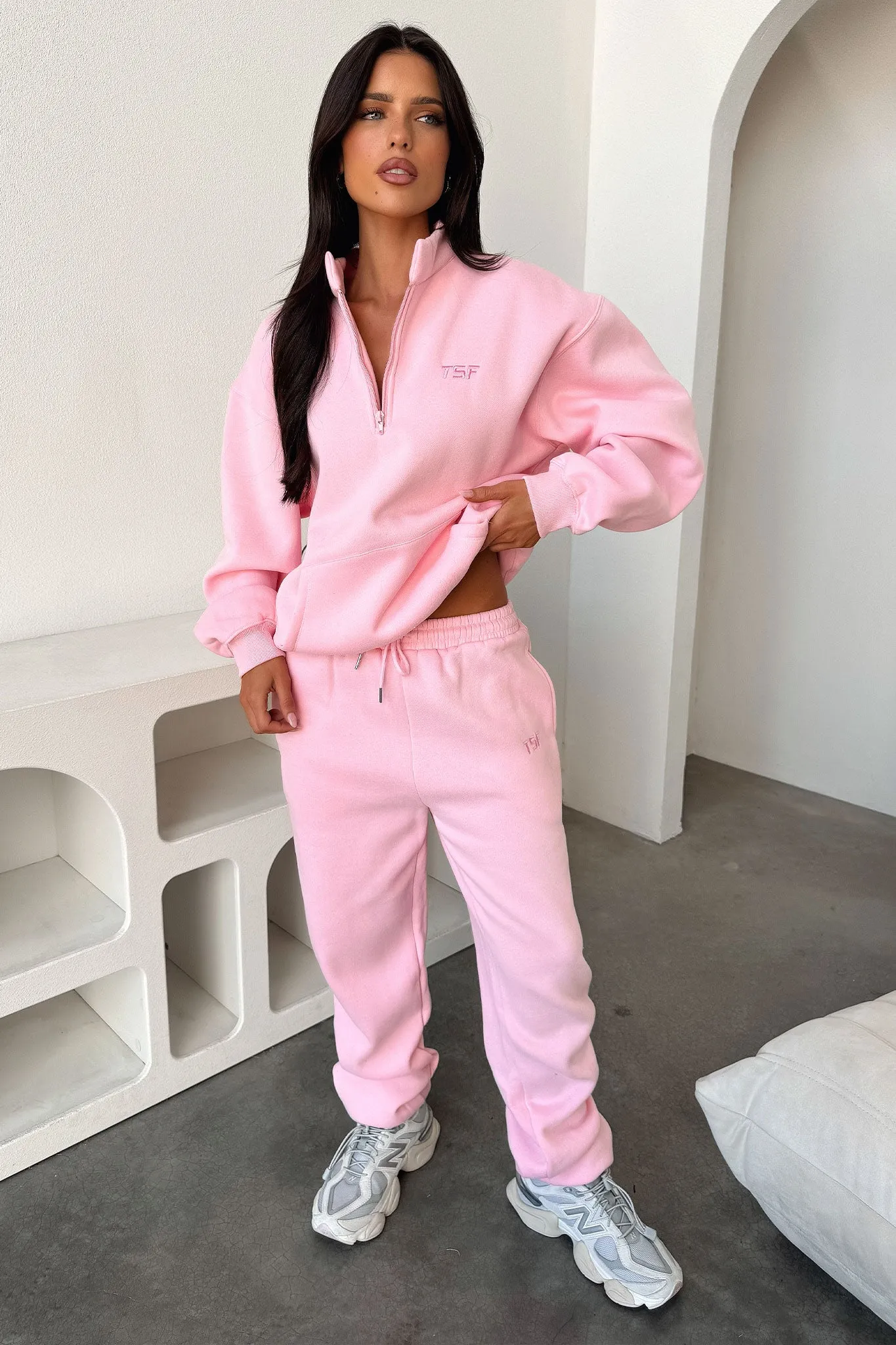 All Season Wear Kaztek Half Zip Sweater - Pink