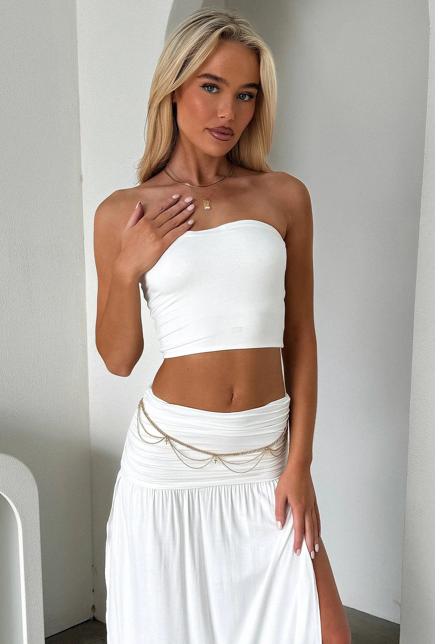 All Time Favorite Rosalia Maxi Skirt - White