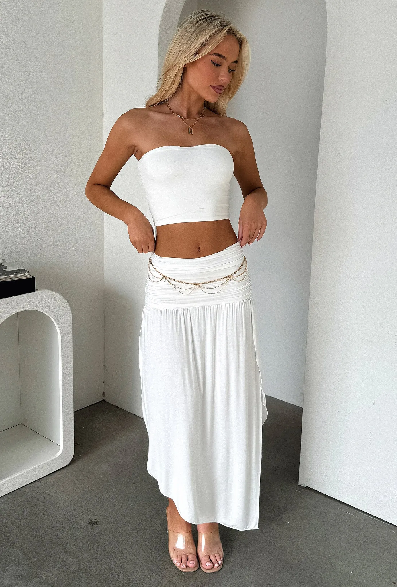 All Time Favorite Rosalia Maxi Skirt - White