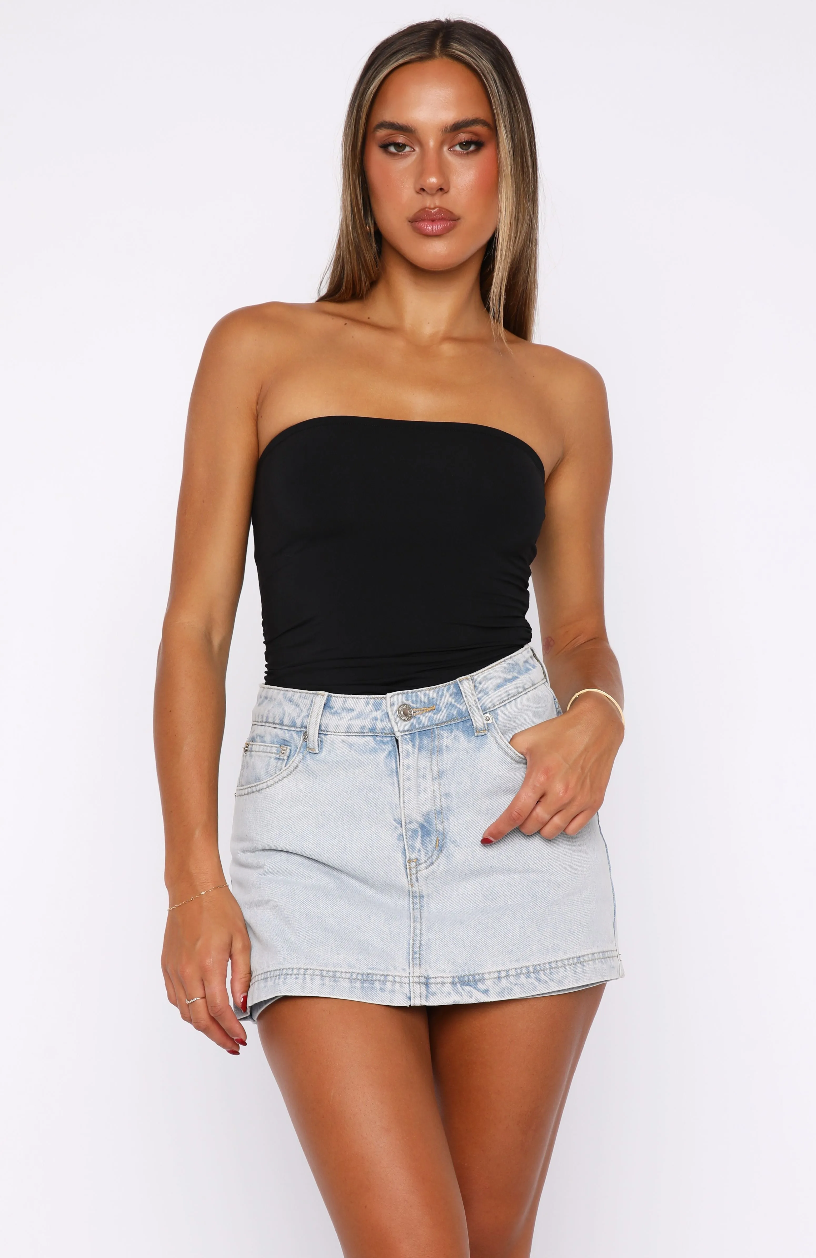 All Your Problems Denim Skort Glacier Blue Thickened Cold-resistant