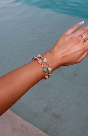 Allison Bracelet Set Multi/Gold Sparkling crystal designs Vintage-inspired charms