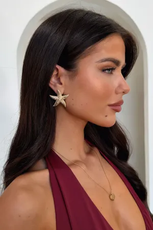 Water Activities Effortless Style Aloha Earrings - Gold