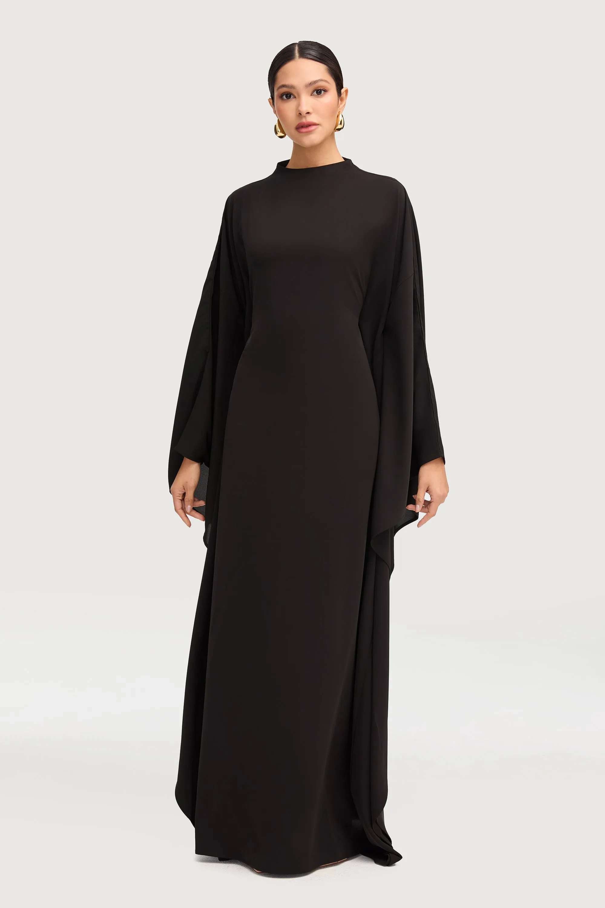 Amira Butterfly Inner Tie Abaya Dress - Black Modern Garments