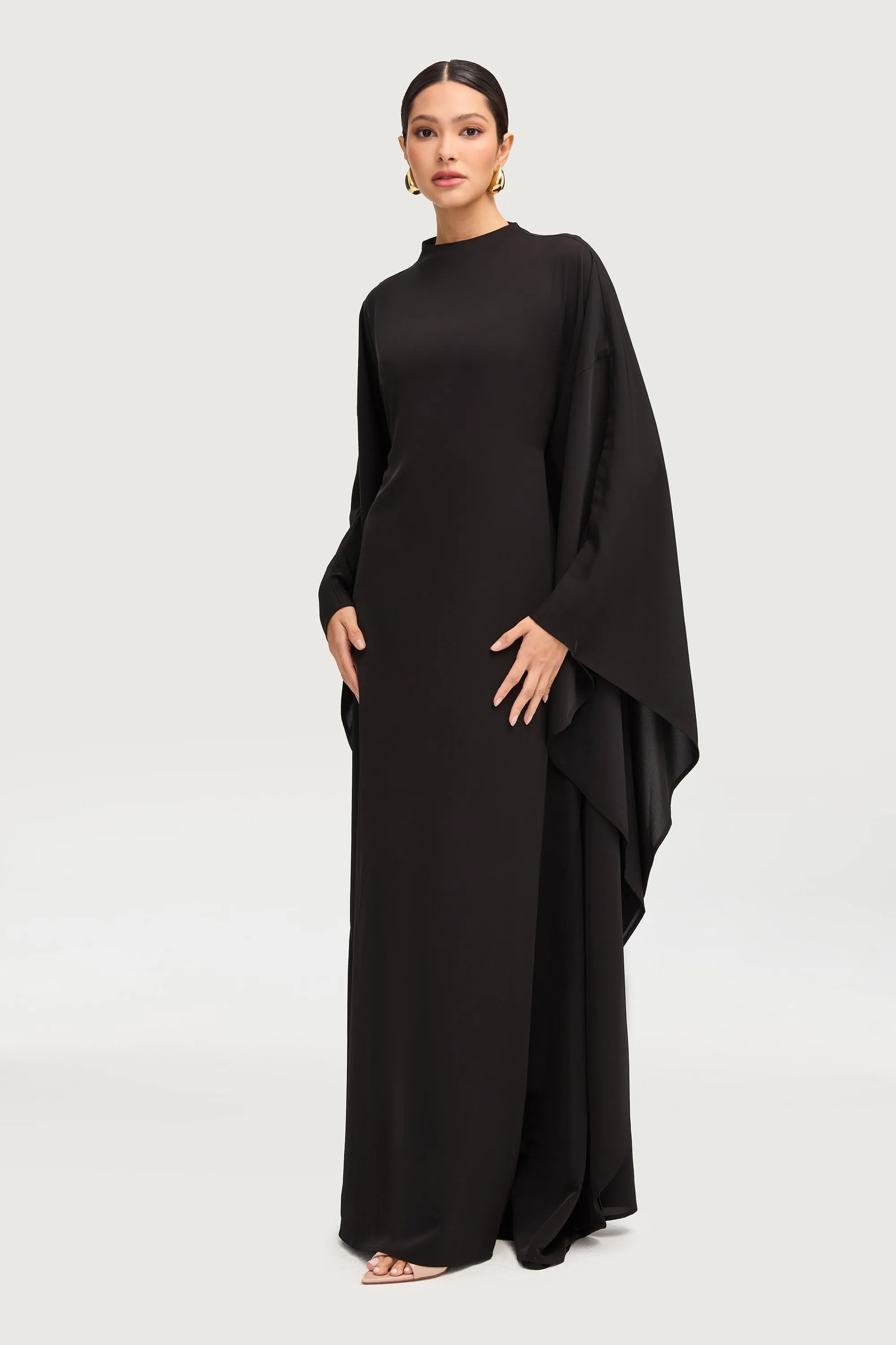 Amira Butterfly Inner Tie Abaya Dress - Black Modern Garments