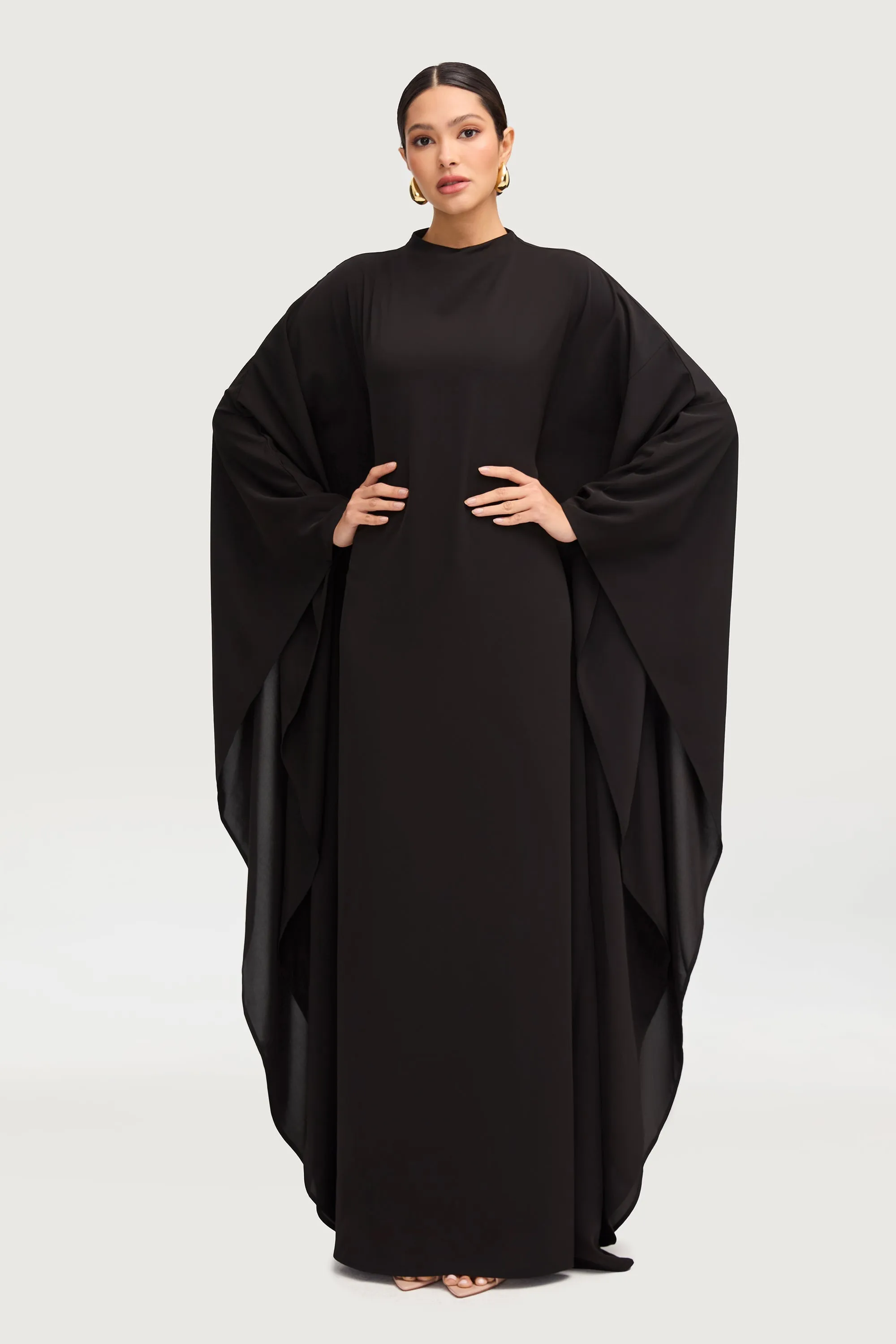 Amira Butterfly Inner Tie Abaya Dress - Black Modern Garments