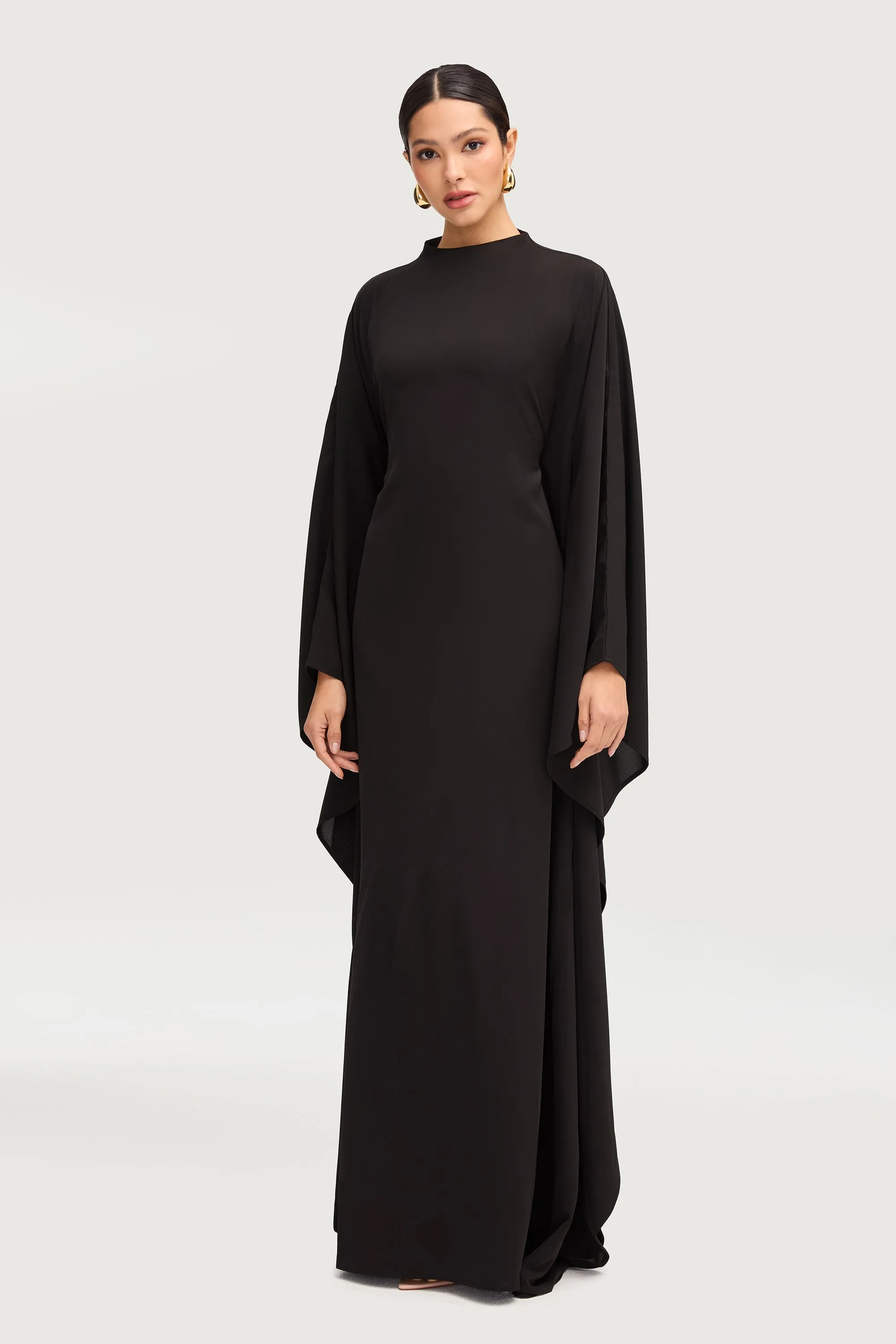 Amira Butterfly Inner Tie Abaya Dress - Black Modern Garments