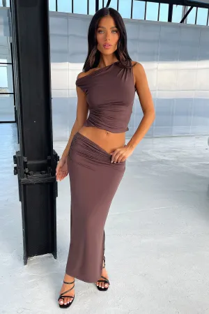 Vamika Maxi Skirt - Brown Chic Appeal