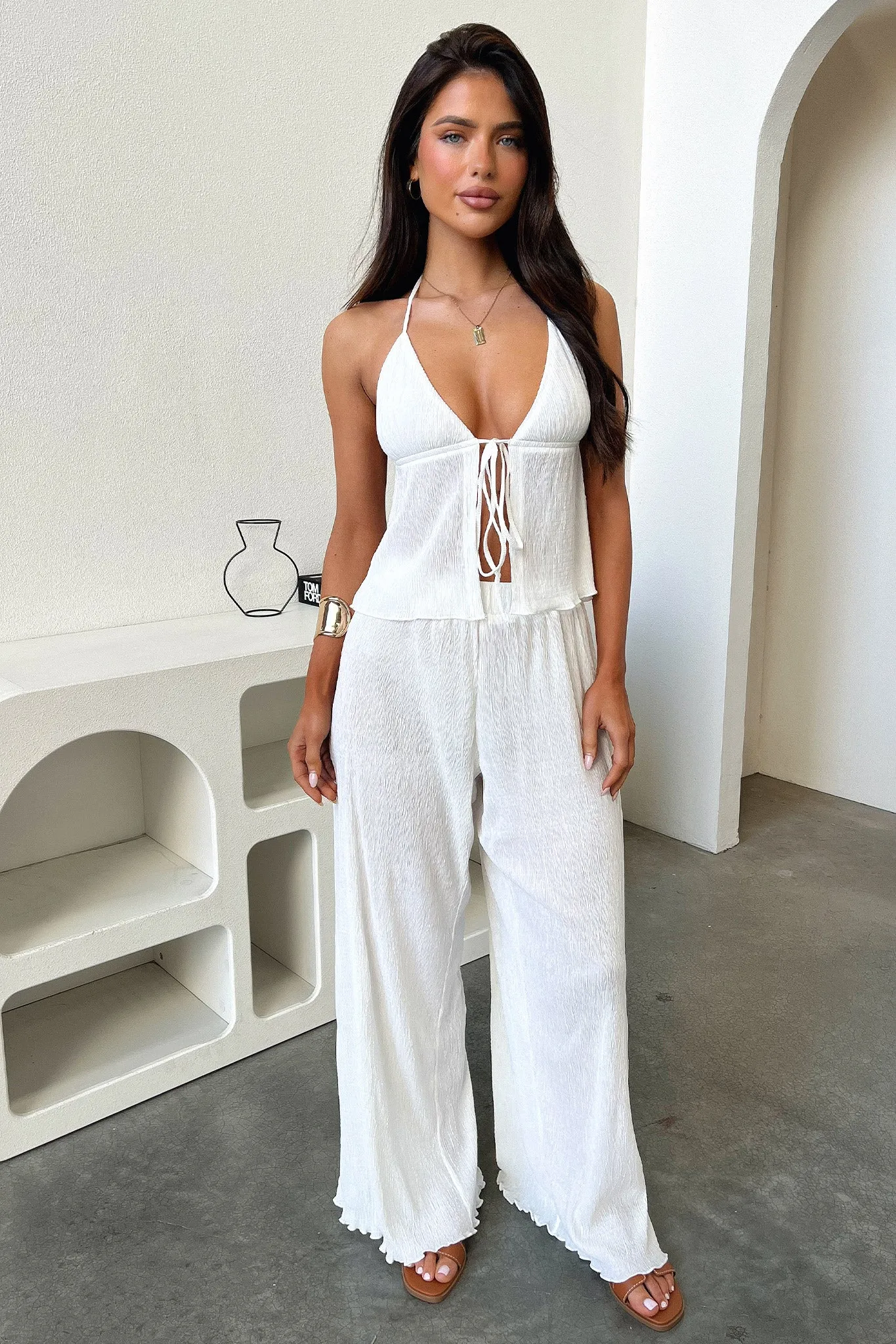 Anti - fade Prisha Halter Top - Cream