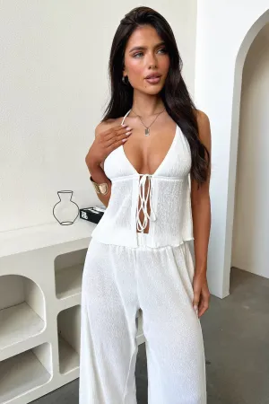Return - on - investment - high Cold resistant Prisha Halter Top - Cream