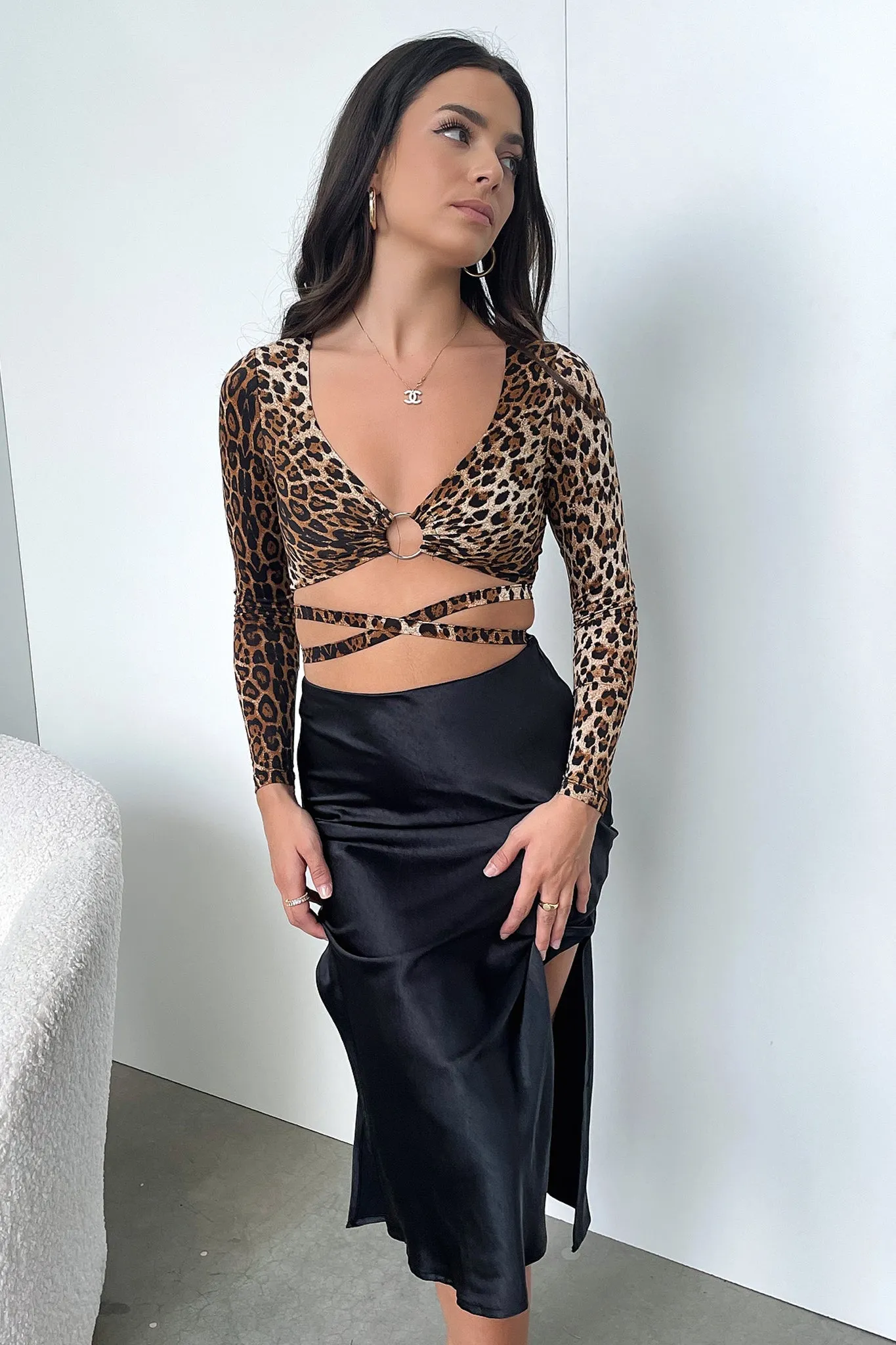 difficult to repair Bella Crop - Brown Leopard