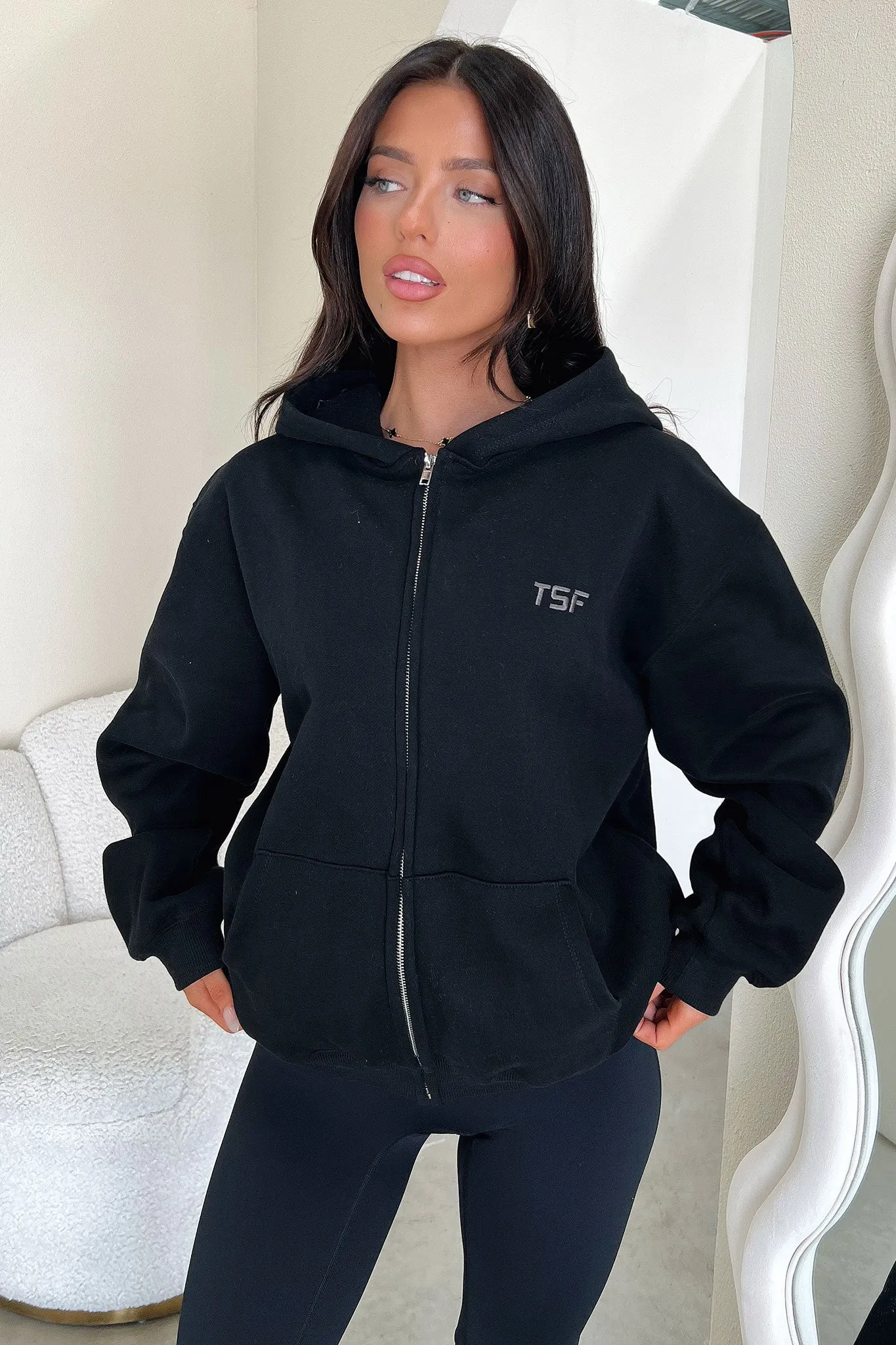 Anti-pill Dale Zip Up Hoodie - Black
