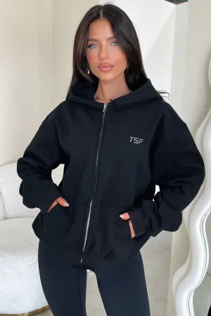 organic materials Dale Zip Up Hoodie - Black