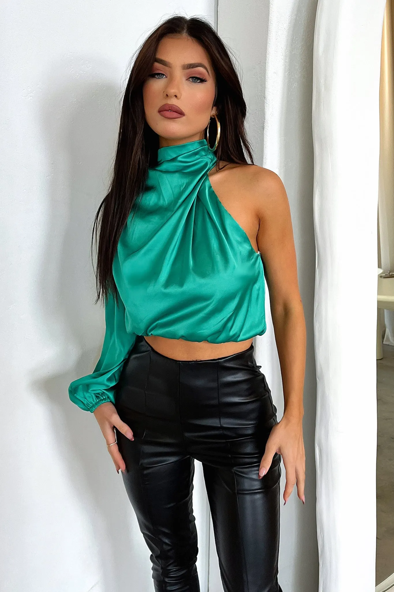 anti - static Ashi Crop - Green