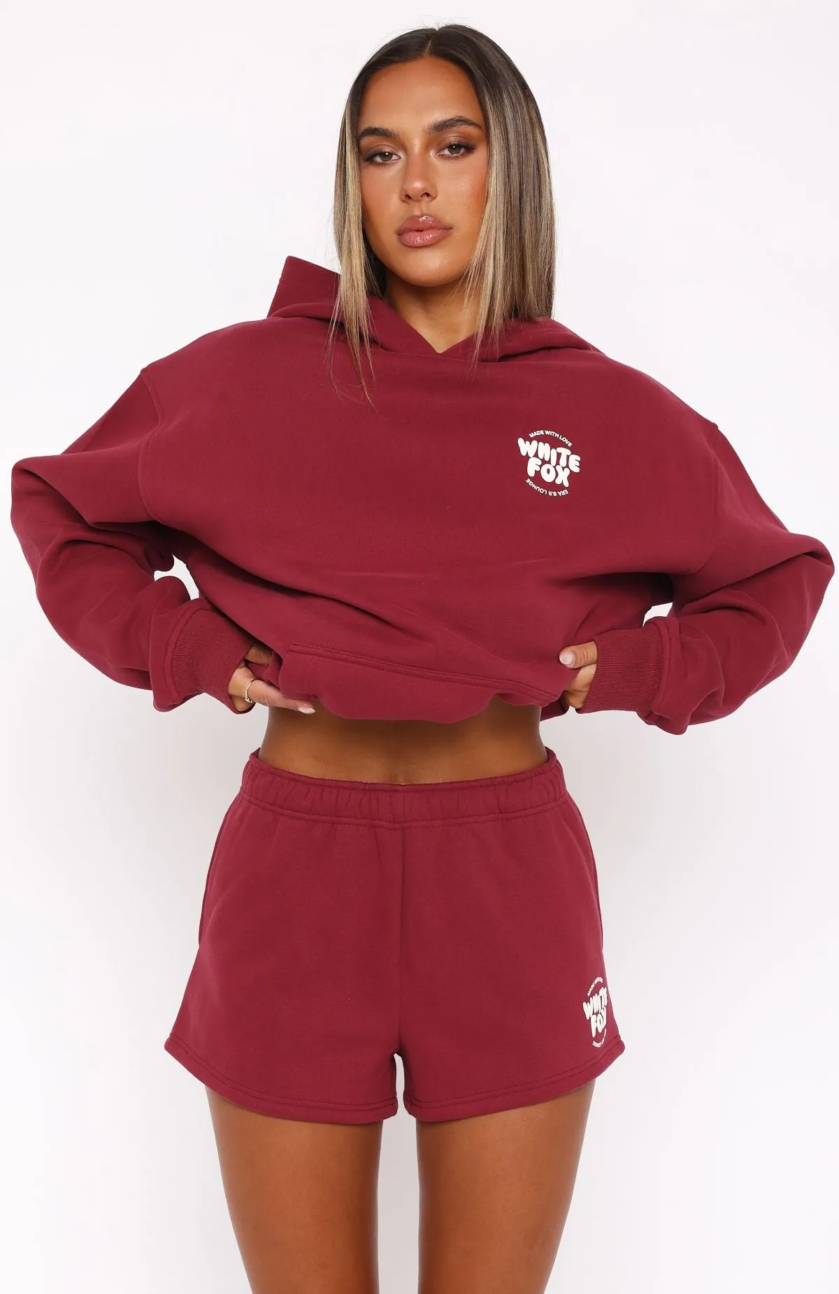 Appropriate for Merengue With Love For You Lounge Shorts Burgundy