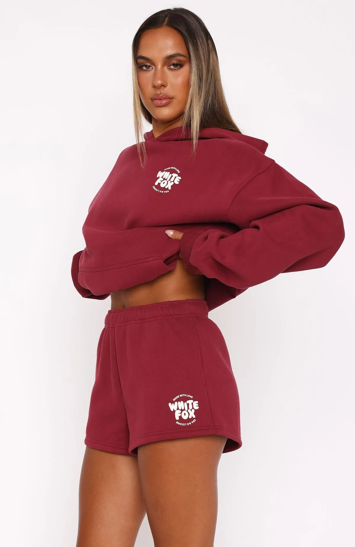 Appropriate for Merengue With Love For You Lounge Shorts Burgundy
