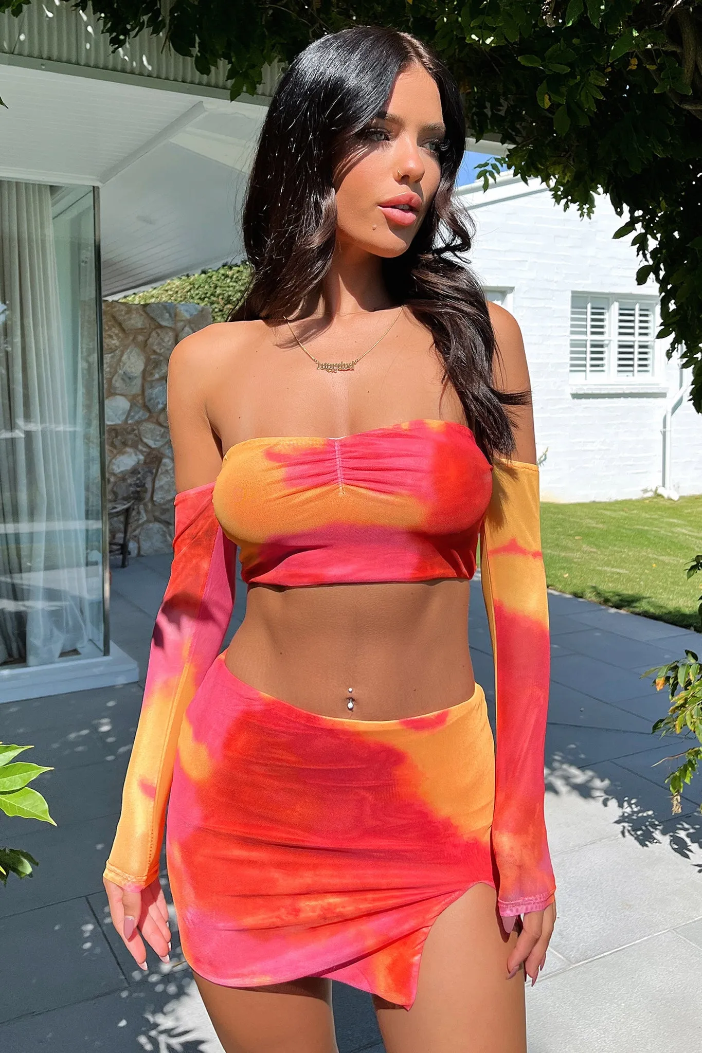 Aria Skirt - Pink / Yellow Mix Culture Global Inspiration