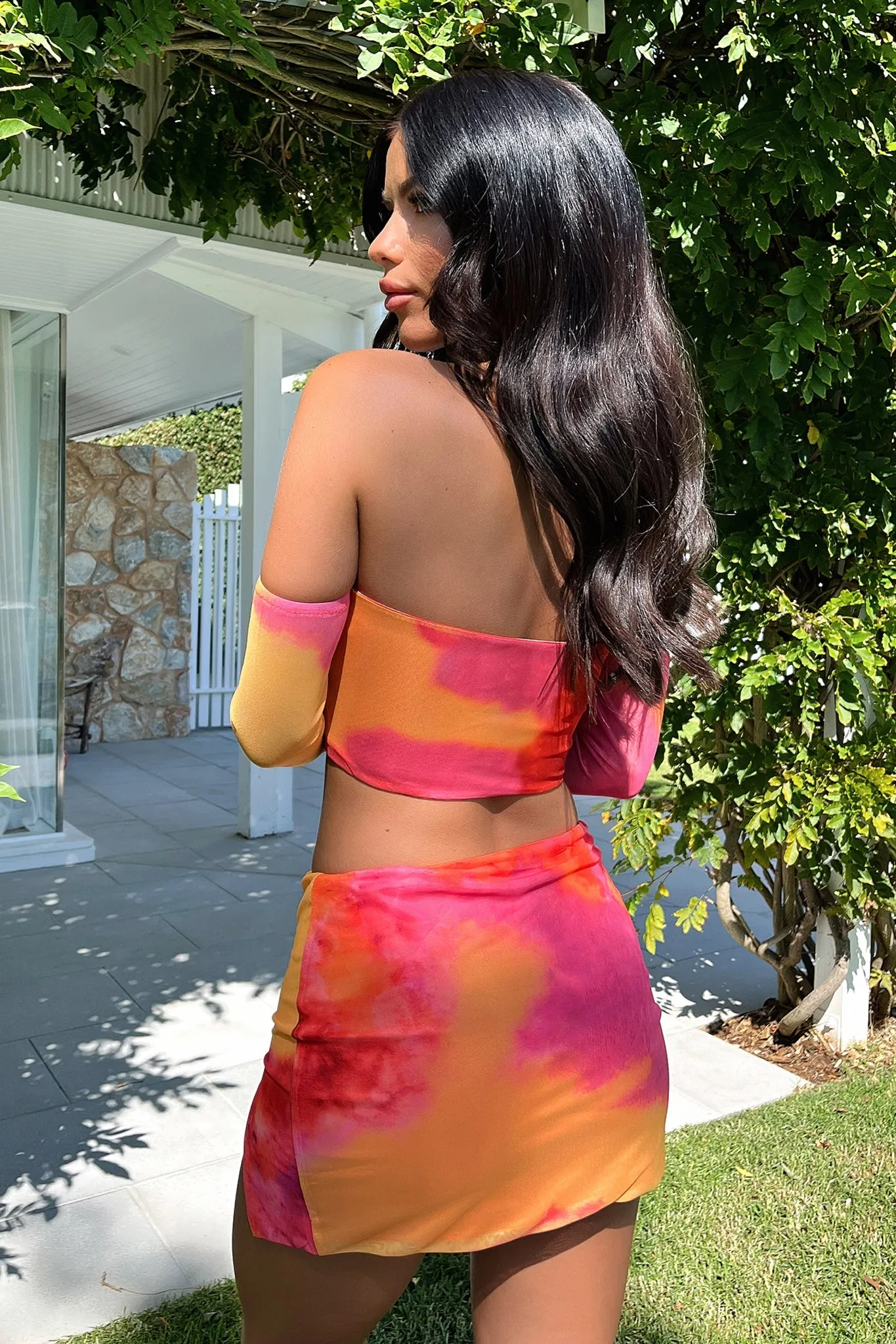 Aria Skirt - Pink / Yellow Formal Style