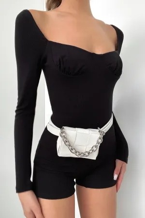 Arin Belt Bag - White Sleek minimal bag