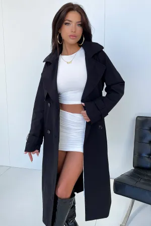 Astra Trench Coat - Black Classic Look