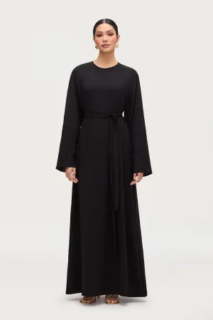 Raw-Hem Dima Embroidered Maxi Dress - Black
