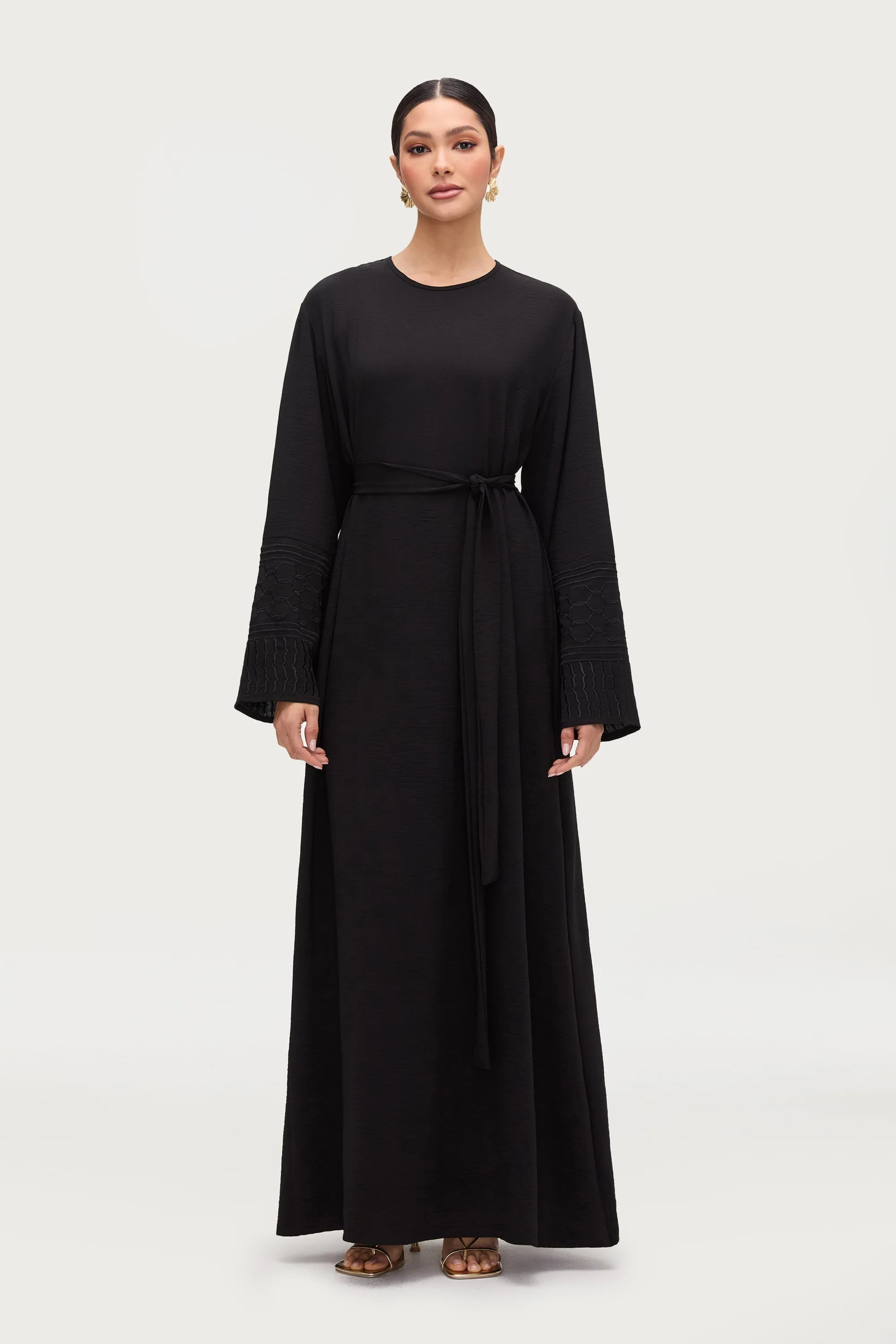 Raw-Hem Dima Embroidered Maxi Dress - Black