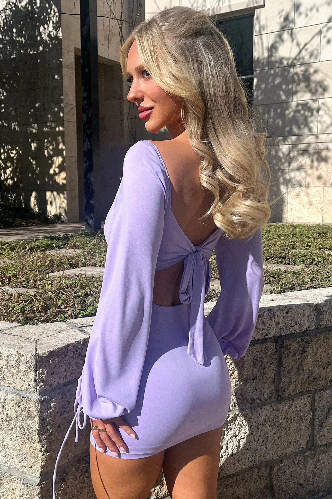 Pop Light Atkinson Long Sleeve Mini Dress - Purple