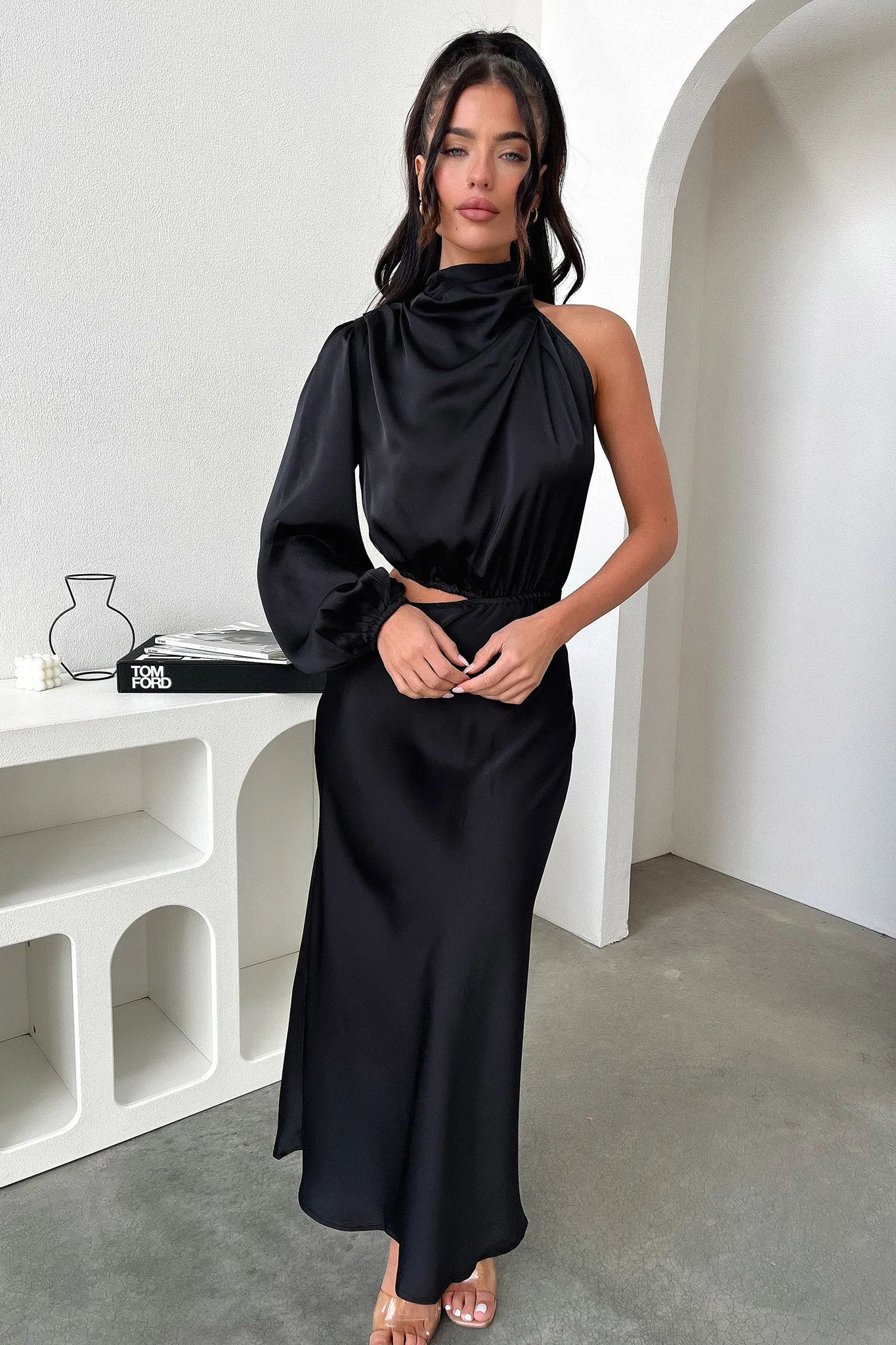 Atonia Midi Dress - Black Double Breasted