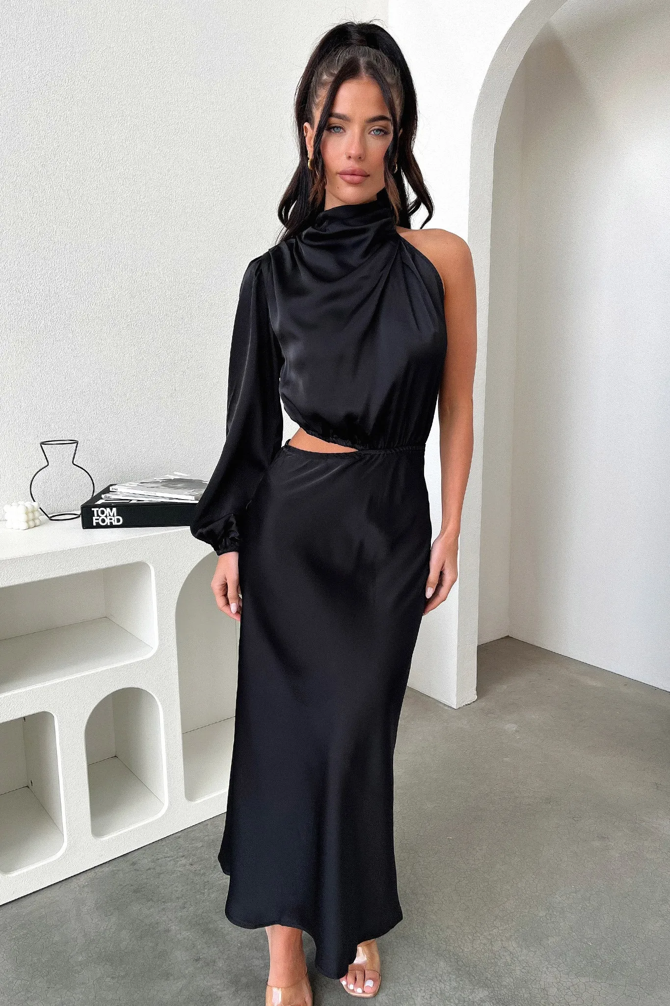 Atonia Midi Dress - Black Double Breasted