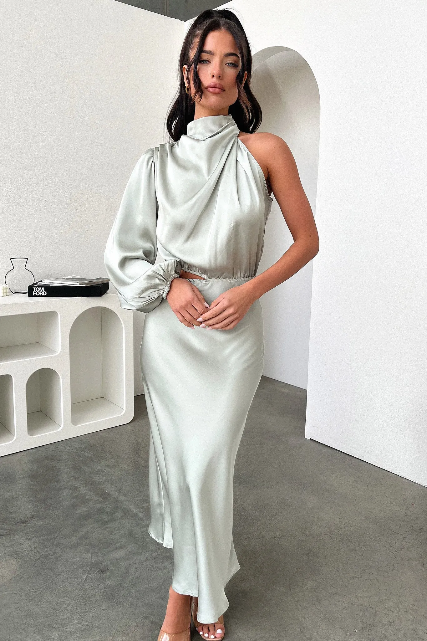 Atonia Midi Dress - Sage Brilliant Colors