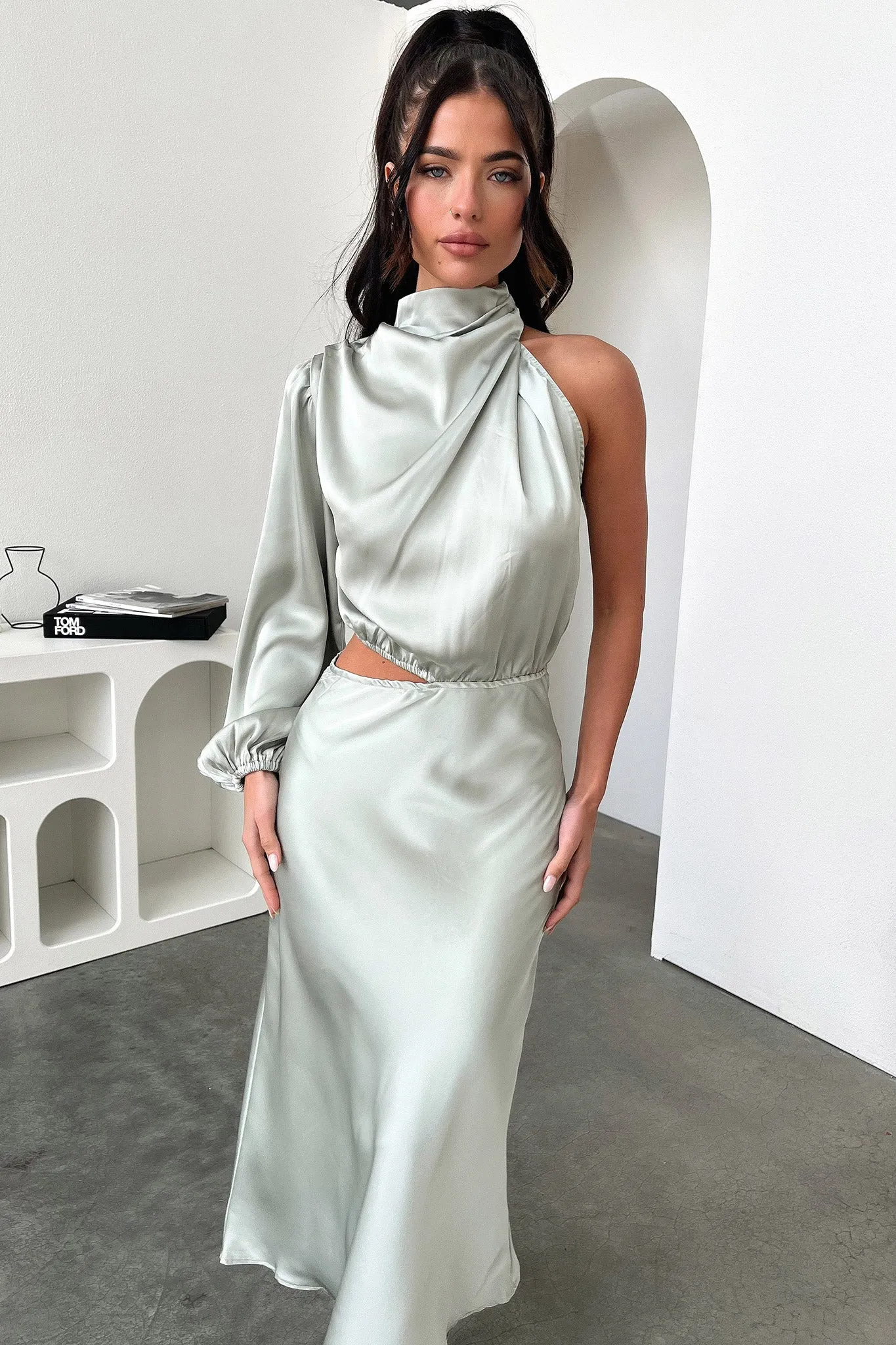 Atonia Midi Dress - Sage Brilliant Colors