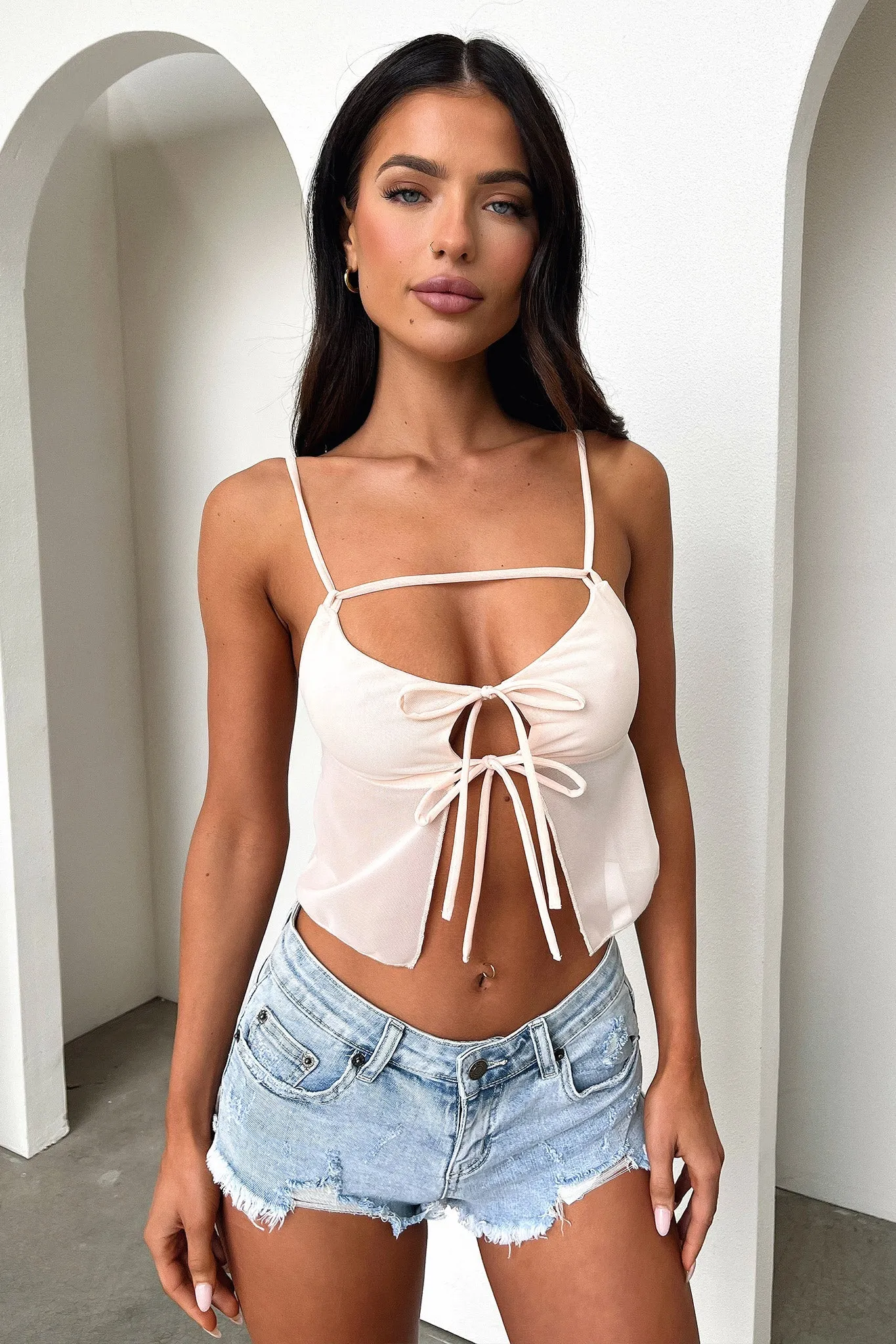 Attractive Appearance Liotta Top - Cream