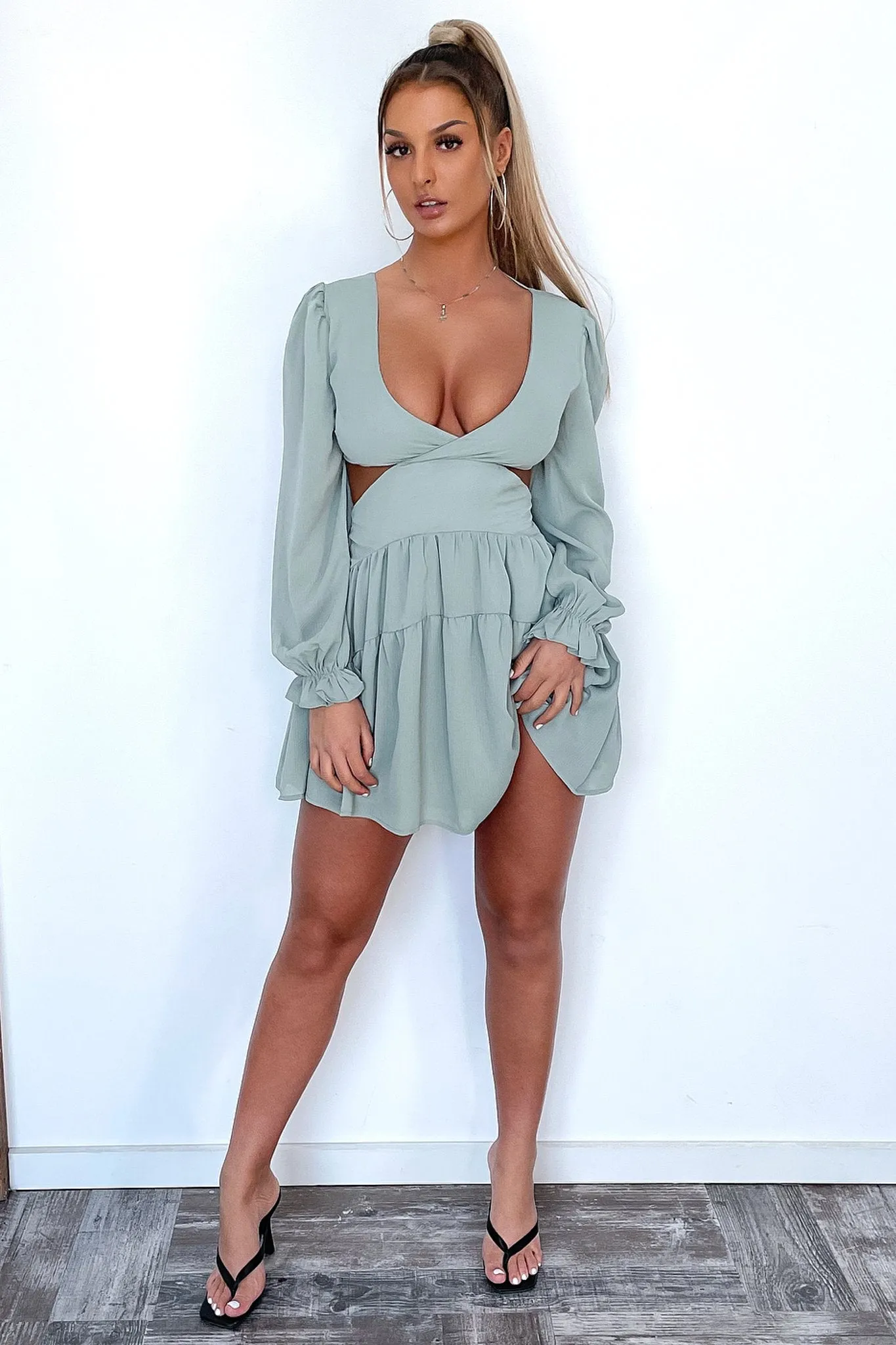 Avalon Dress - Sage Back Twist