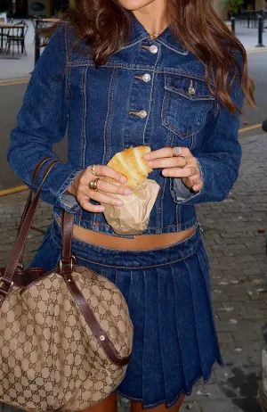Ayla Denim Jacket Dark Blue low-rise Japanese style