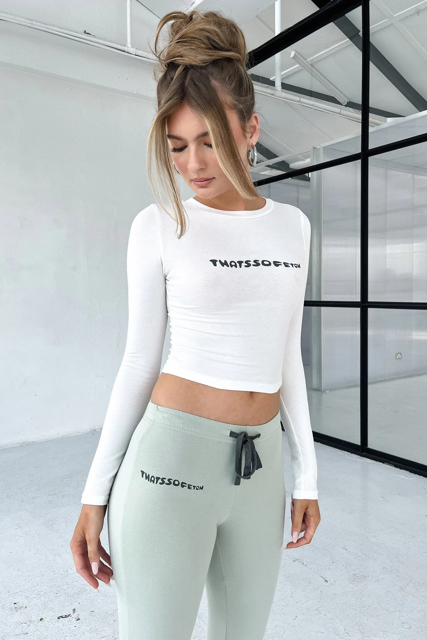 Bamba Long Sleeve Tee - White/Charcoal Comfortable Wear